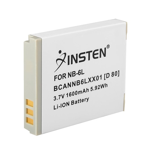 Insten® 1600mAh Rechargeable Li-ion For Canon NB-6L; White | Staples