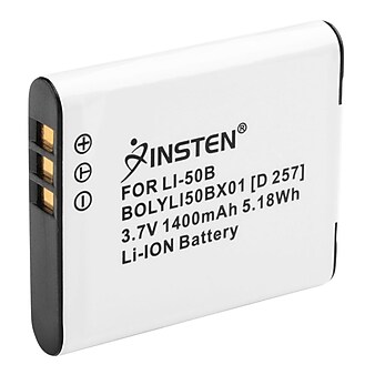 Insten® 238943 3.7 VDC 1400mAh Rechargeable Li-ion Battery For Olympus Li-50B/1010/1020/1030; White