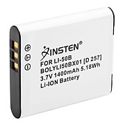 Insten® 238943 3.7 VDC 1400mAh Rechargeable Li-ion Battery For Olympus Li-50B/1010/1020/1030; White