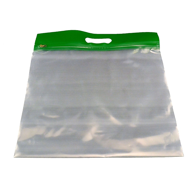 Zipfile Storage Bags, Green, 14" x 13", 25/Pk (BOBZFH1413G) image 1