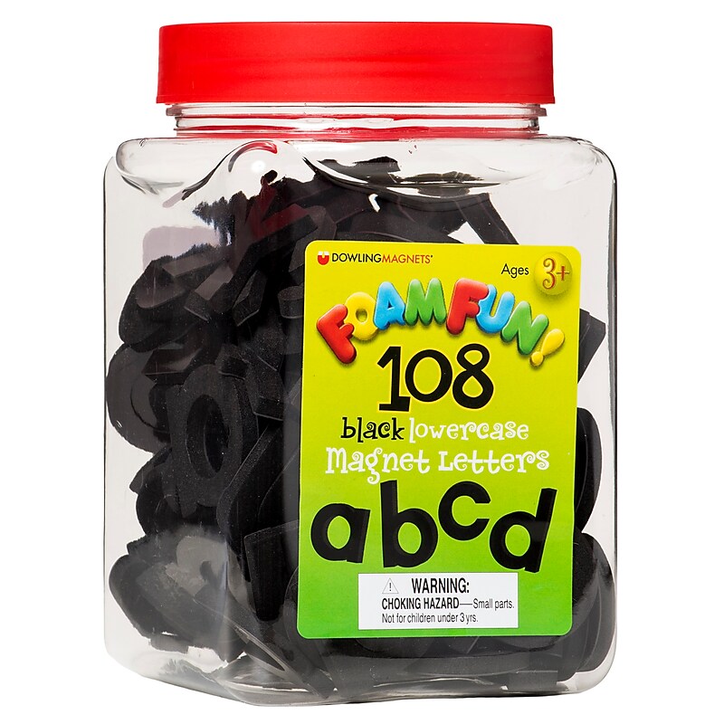 Dowling Magnets 1-2" Foam Fun Lowercase Black Magnet Letters, Black (DO-733105) image 1