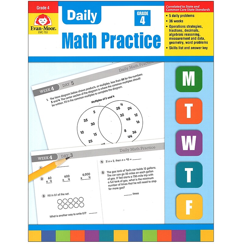 Evan-Moor® Daily Math Practice, Grade 4 image 1
