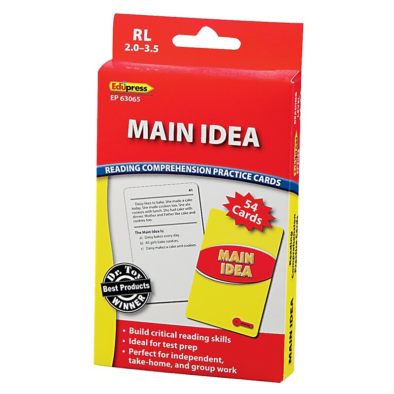 Edupress™ Reading Comprehension Cards, Main Idea, Lvl: 2.0-3.5 image 1