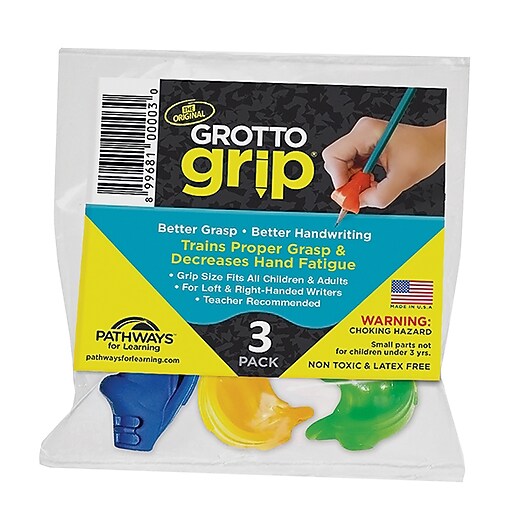 Pathways For Learning Grotto Grip Pencil Grips, Assorted, 3/Pack (GGH03