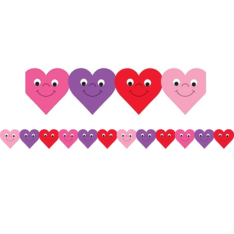 Hygloss® Happy Hearts Die-Cut Classroom Border, 12/Pkg image 1