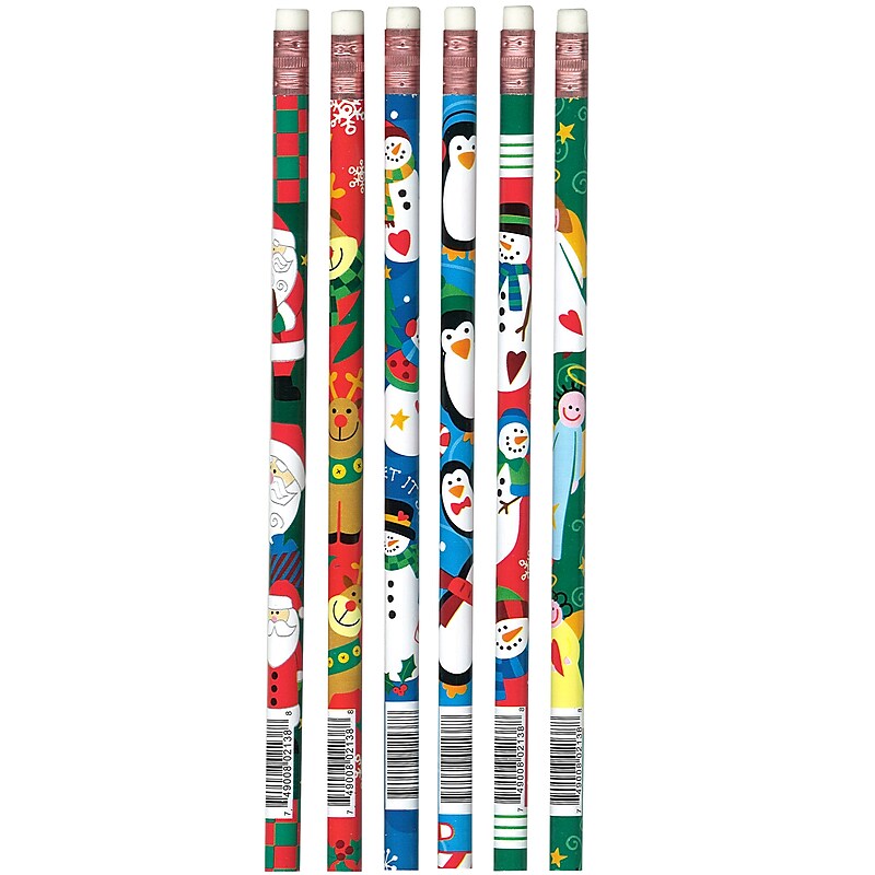 J.R. Moon Christmas Assortment Motivational Pencil, Pack of 12 (JRM2138B) image 1