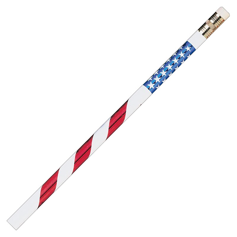 J.R. Moon Pencil Stars and Stripes Wooden Pencil, 2mm, #2 Medium Lead, Dozen (JRM7856B) image 1