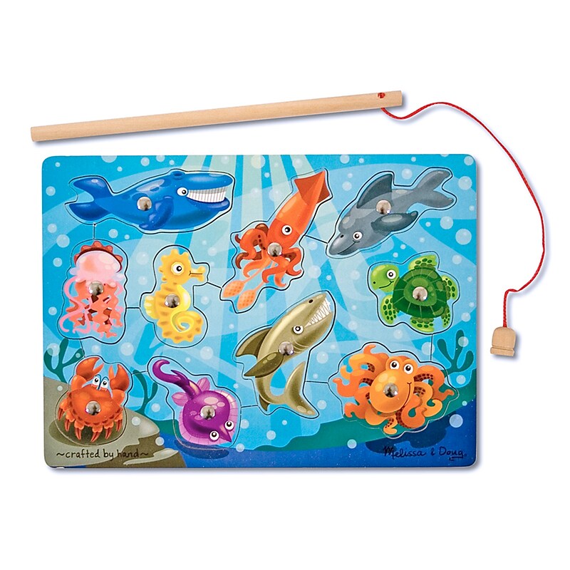 Melissa & Doug 10-Piece Fishing Game Magnetic Puzzle Game (LCI3778) image 1