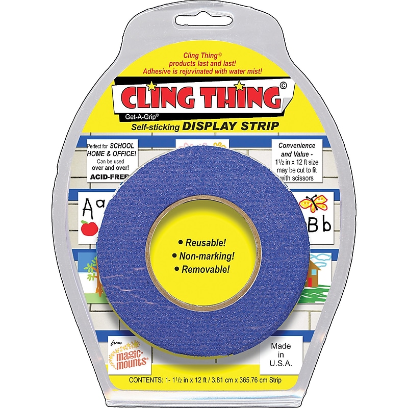 Miller Studio Cling Thing Self-Sticking Display Strip Mounting Tape, 5.75"W x 7.5"L, Blue, 1 Each (MIL3289) image 1