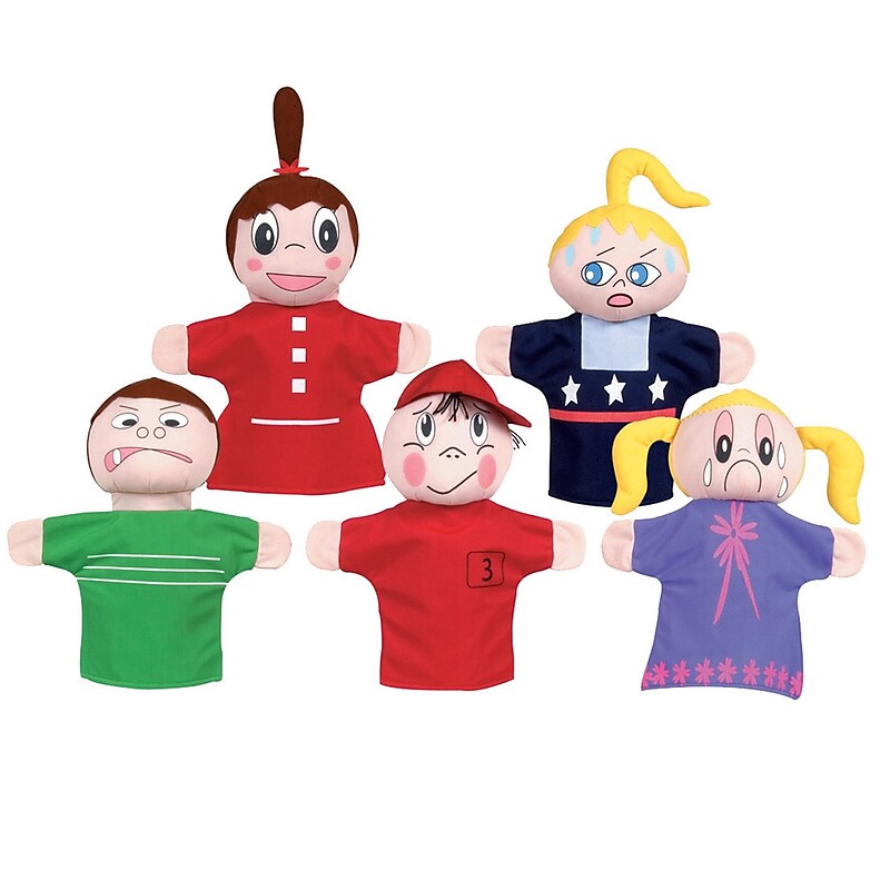 Hand Puppets, How Am I Feeling, Caucasian, Set of 5 image 1