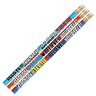 Musgrave Pencil Company Believe In Yourself Pencils, Multicolor, 144/Pack (MUS2283G)