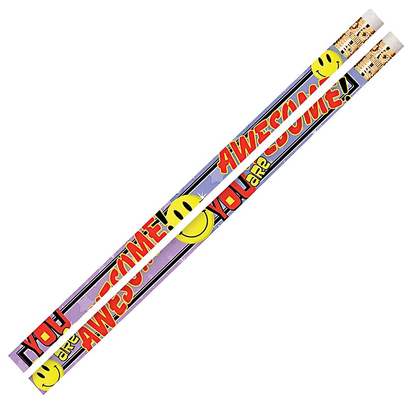 Musgrave Pencil Company You Are Awesome Motivational Wooden Pencil, 0.5mm, #2 Hard Lead, 144/Box (MUS2473G) image 1