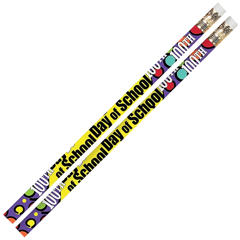 Musgrave 100th Day Of School Motivational Pencils, Pack of 12 (MUS2489D) image 1