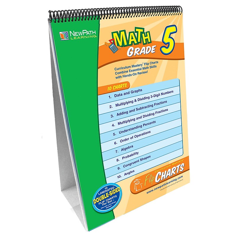New Path Learning® Math Curriculum Mastery® Flip Chart Set, Math, Grades 5 image 1