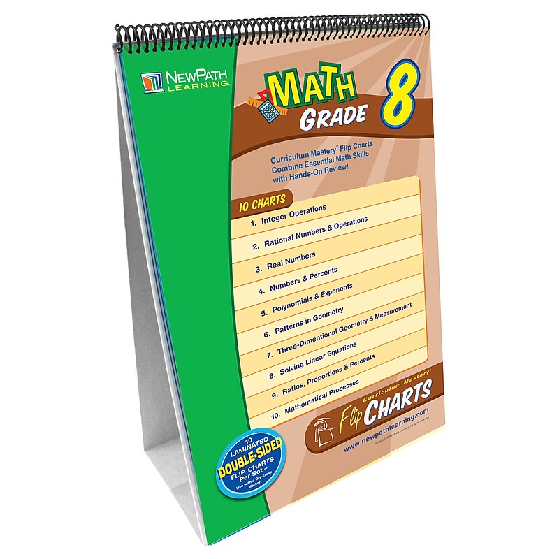 New Path Learning® Math Curriculum Mastery® Flip Chart Set, Math, Grades 8 image 1