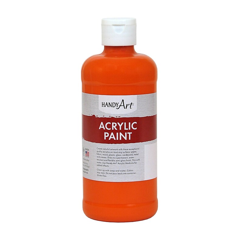 Handy Art® Student Acrylic Paint, Chrome Orange, Certified Non-Toxic & Gluten-Free, 16oz (ECP101025) image 1