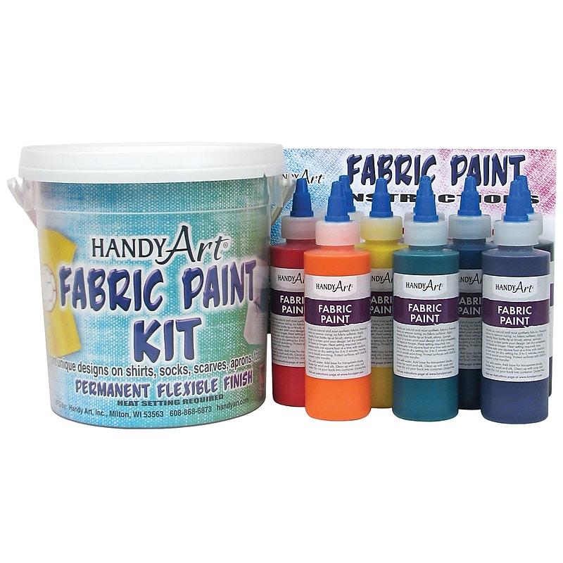 Handy Art Fabric Paint Kit, Regular Colors, Nine 4 oz bottles (RPC885060) image 1