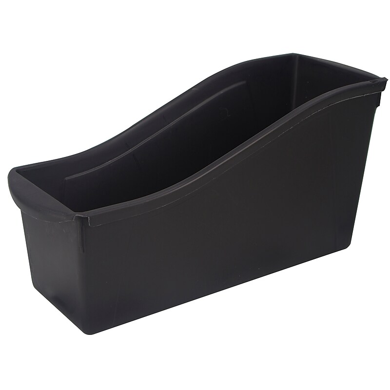 Storex Large Book Bin, Black, 14.3"L x 5.3"W x 7"H, Set of 6 (STX70109E06C) image 1