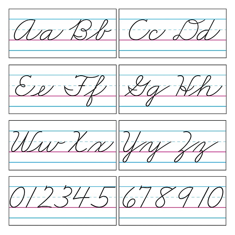 Trend Enterprises Basic Alphabet Zaner-Bloser Cursive Bulletin Board Set, 15 pieces (T-1859) image 1