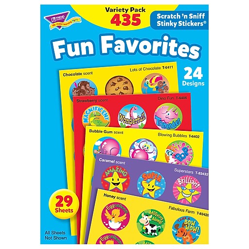 Trend Fun Favorites Stinky Stickers Variety Pack, 435 CT (T6491) Staples