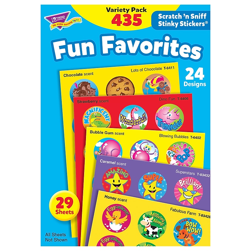 Trend Fun Favorites Stinky Stickers Variety Pack, 435 CT (T-6491) image 1