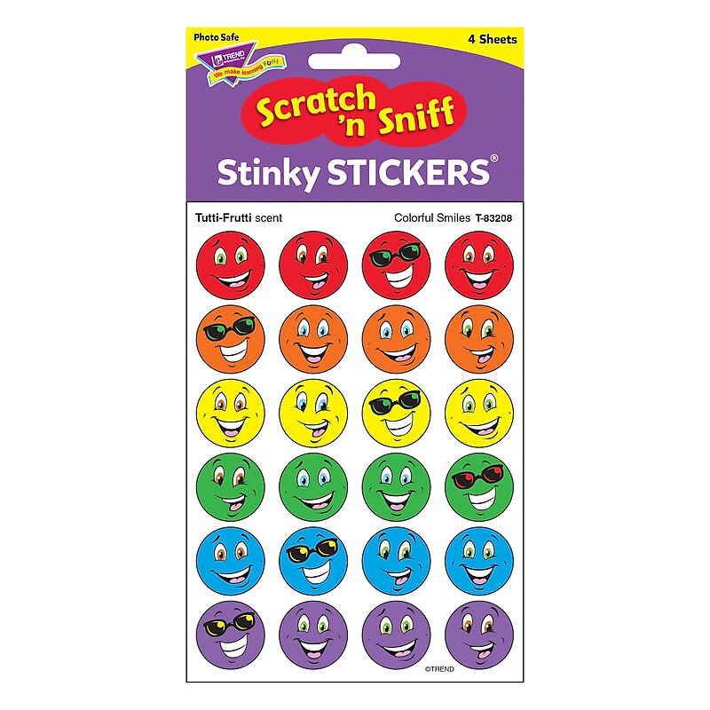 Trend Colorful Smiles/Tutti-Frutti Stinky Stickers, 96 ct. (T-83208) image 1