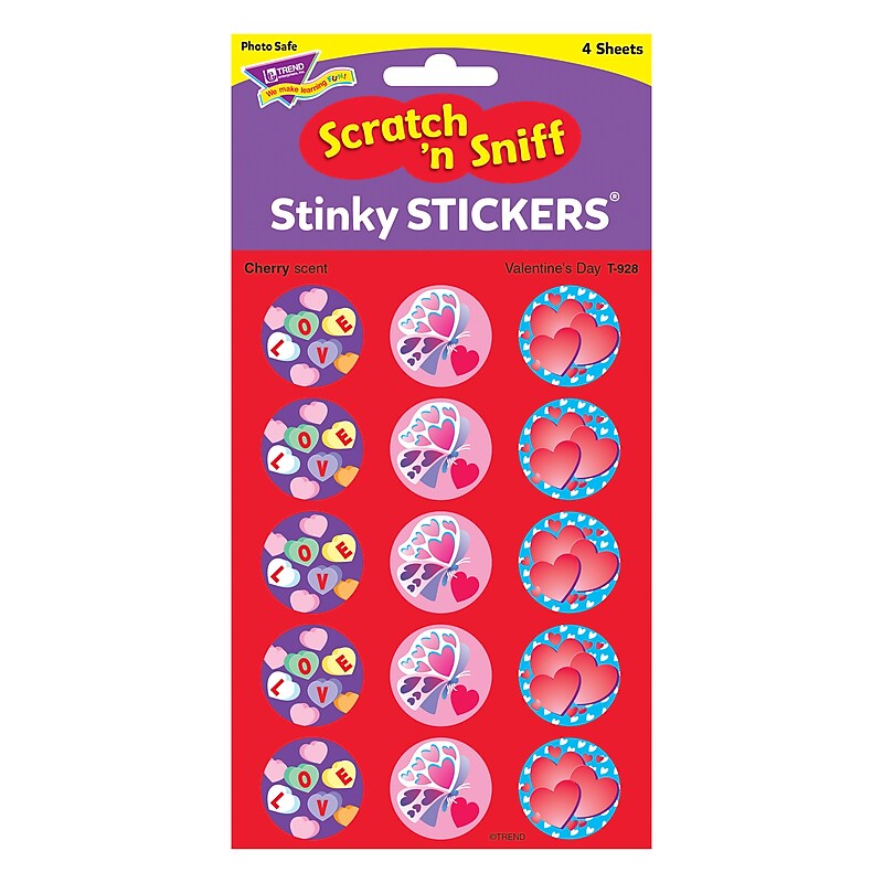 Trend Valentine's Day - Cherry Stinky Stickers Large Round, 60 ct. (T-928) image 1