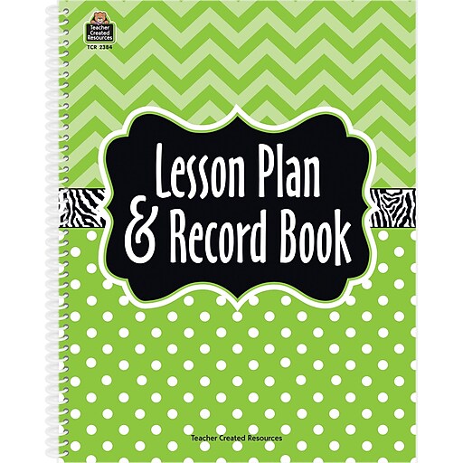 Teacher Created Resources Lime Chevrons and Dots 160 Pages Lesson Planner and Record Book