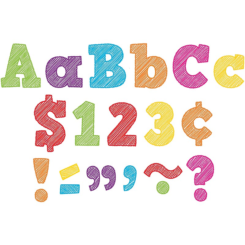 Teacher Created Resources 4" Letters Combo Pack, Scribble Bold Block (TCR2686) image 1