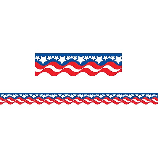 Teacher Created Resources® Scalloped Bulletin Board Border Trim, Patriotic, Infant 12th Grade