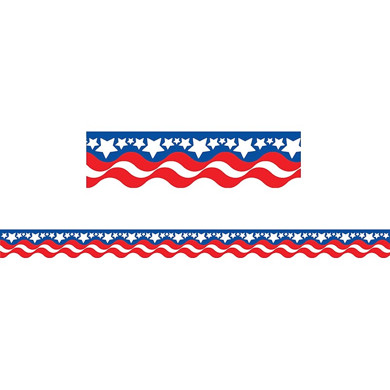 Teacher Created Resources® Scalloped Bulletin Board Border Trim, Patriotic, Infant - 12th Grade (TCR4158) image 1