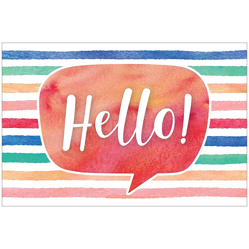 Teacher Created Resource Watercolor Hello 6" x 4" Postcards, 30/Pack (TCR4764) image 1