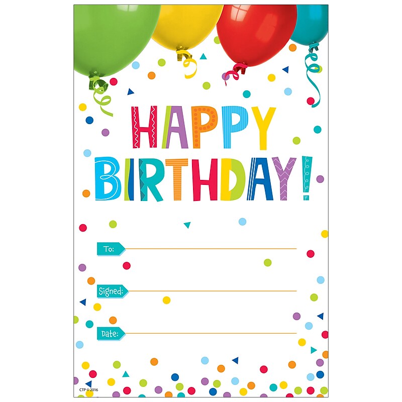 Creative Teaching Press Happy Birthday! Award, 30 ct. (CTP1313) image 1