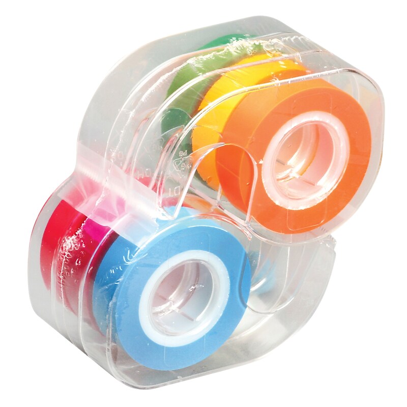 Lee Products Removable Highlighter Tape, 1/2"W x 720"L, Fluorescent Colors, Pack of 6 (LEE19188) image 1