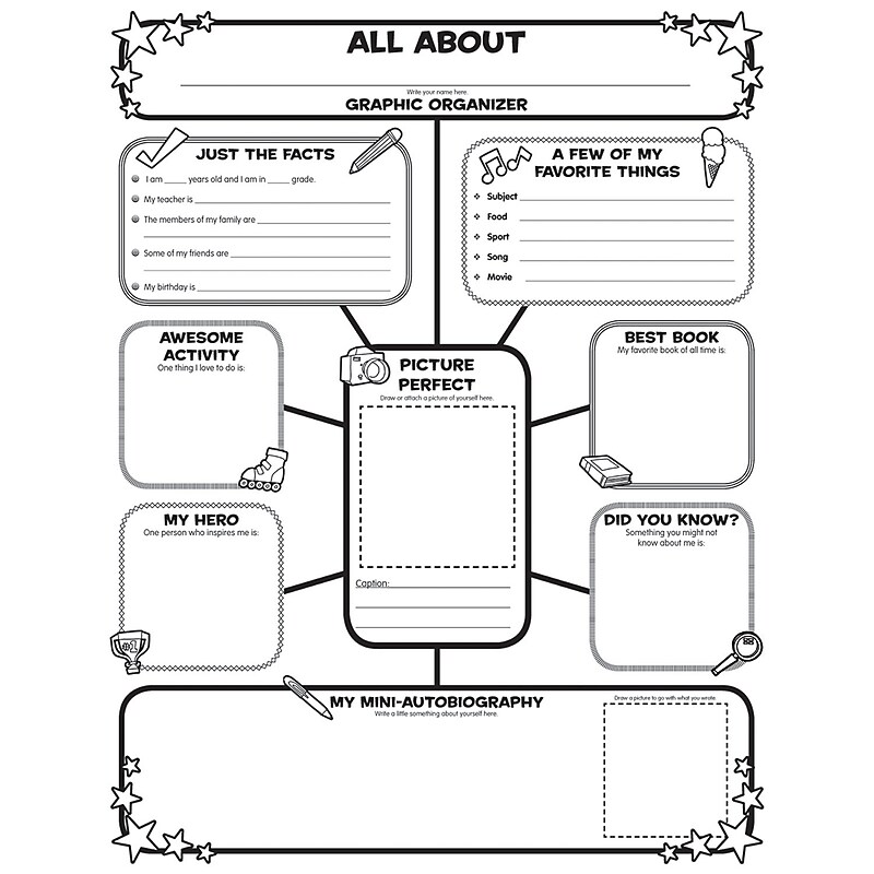 Scholastic Teaching Resources Activity Poster Sets for Grades 3-6, All-About-Me Web,  (SC-0545015375) image 1