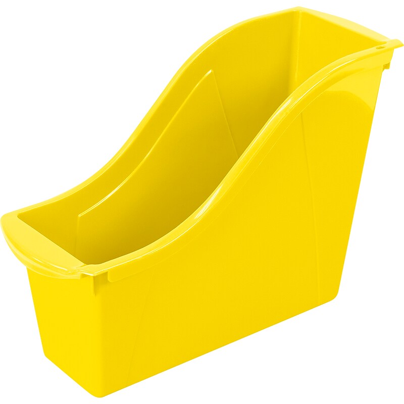 Storex Small Book Bin, 11.75"L x 4.5"W x 8.5"H, Yellow, Set of 6 (STX71112U06C) image 1