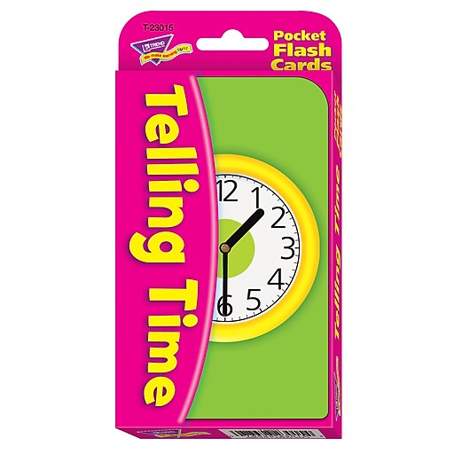 Telling Time Pocket Flash Cards for Grades 14, 56 Pack (T23015) Staples