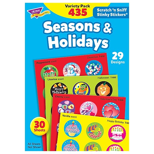 Trend Seasons & Holidays Stinky Stickers Variety Pack, 435 CT (T580