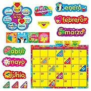 Trend Bulletin Board Set, Wipe-Off Stars 'n Swirls Calendar (Spanish)