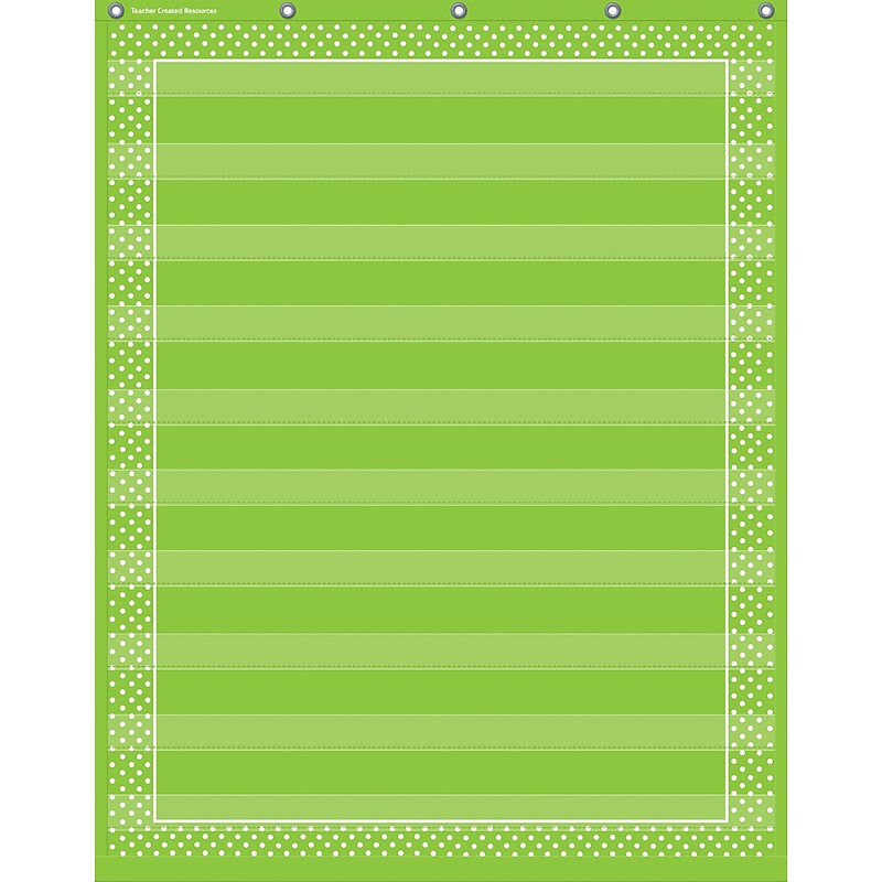 Teacher Created Resources Lime Polka Dots 10 Pocket Chart (TCR20745) image 1