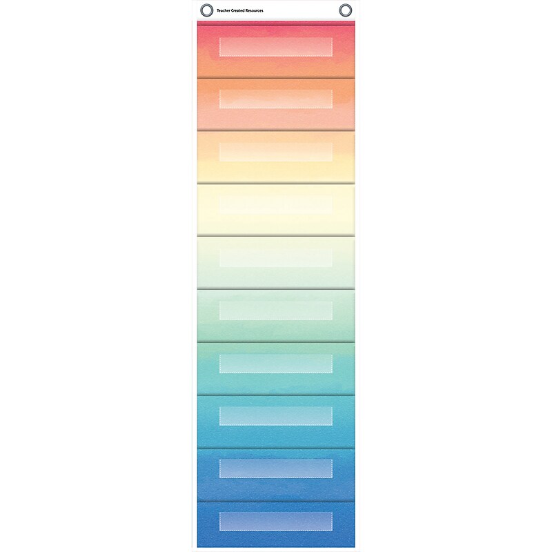 Teacher Created Resources® Watercolor 10 Pocket File Storage Pocket Chart (TCR20842) image 1