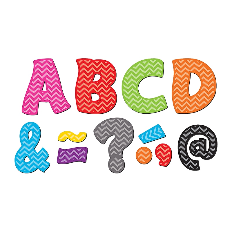Teacher Created Resources Chevron Fantastic Font 3" Magnetic Letters, 67 Pieces (TCR77213) image 1