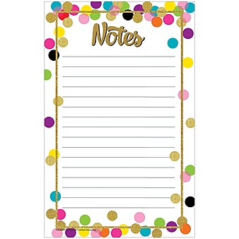 Teacher Created Resources® Confetti Notepad, 5" x 8", 3/pkg (TCR8893)
