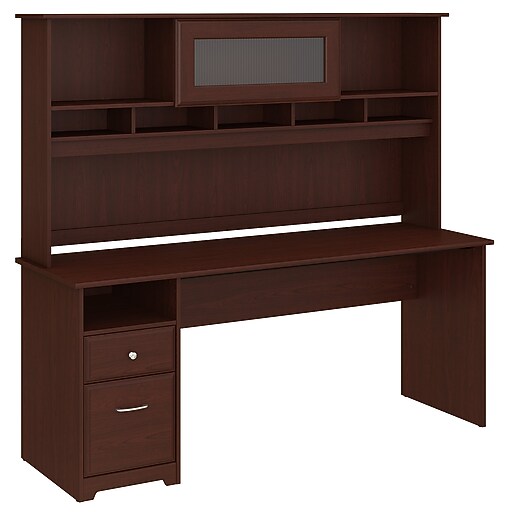 Bush Furniture Cabot 72W Computer Desk with Hutch and Drawers, Harvest