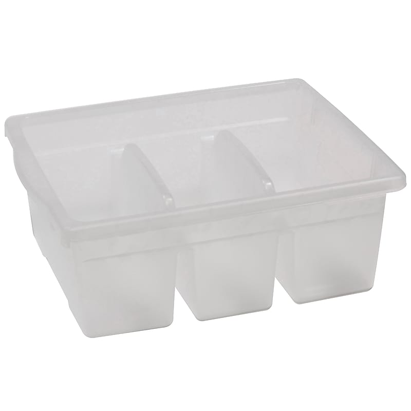 Copernicus Educational Products 15.75"H x 12.5"W Large Divided Plastic Tubs, Clear (CEPCC4069C) image 1