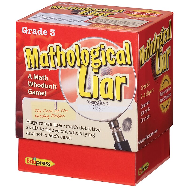 Edupress Mathological Liar Game, Grade 3 (EP-3396) image 1
