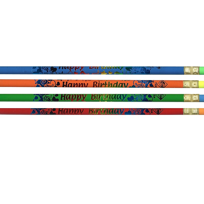 J.R. Moon Happy Birthday Motivational Pencil, Pack of 12 (JRM7904B) image 1
