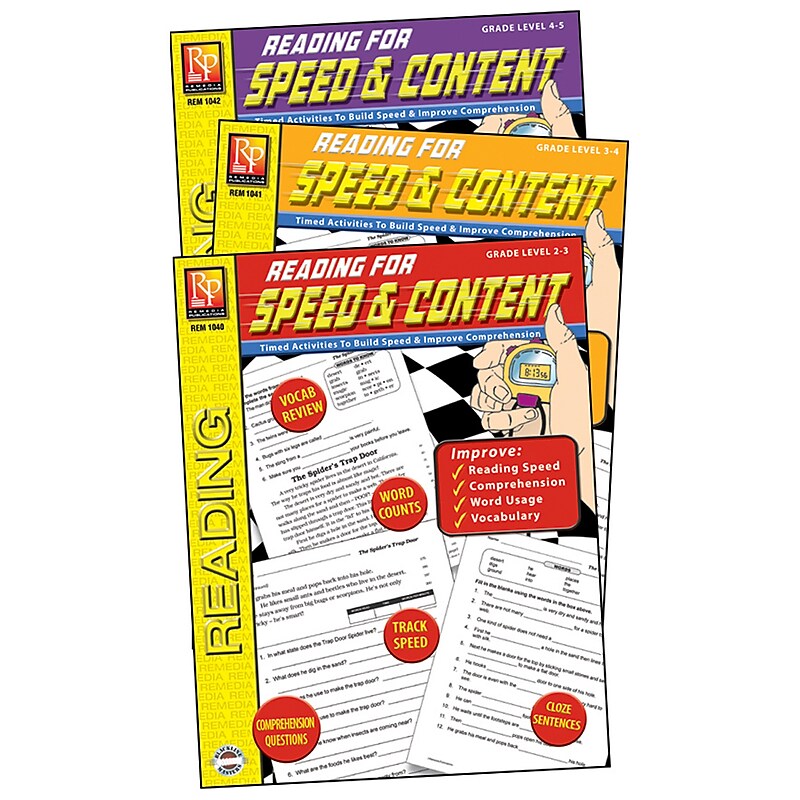 Remedia® "Reading For Speed & Content" Grade 2nd-5th Book Set, Language Arts/Reading image 1