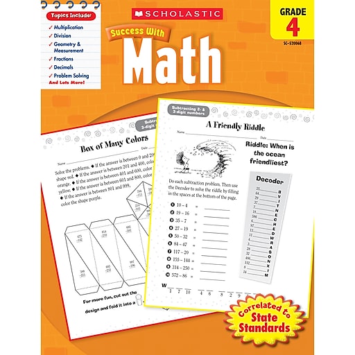 Scholastic Success with Math Scholastic Grade 4 at Staples