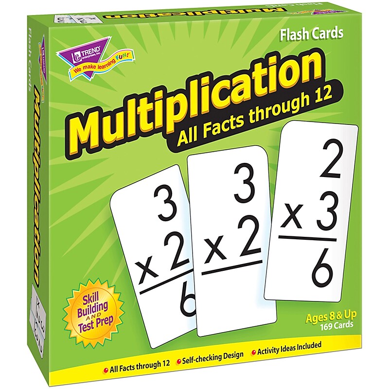 Multiplication 0-12 All Facts Skill Drill Flash Cards for Grades 3-8, 169 Pack (T-53203) image 1